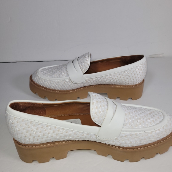 Franco Sarto Balin Platfoem White and Tan Loafers - Picture 2 of 12